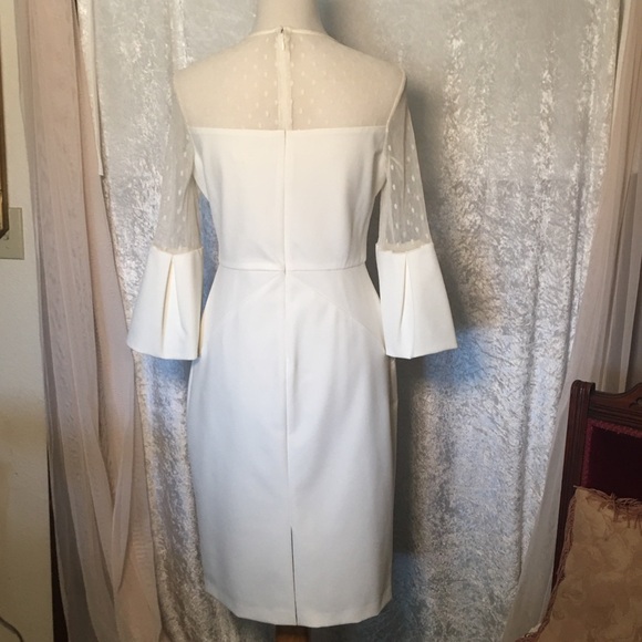 Eliza J midi Dress cream with lace lace size 8 - Picture 3 of 16